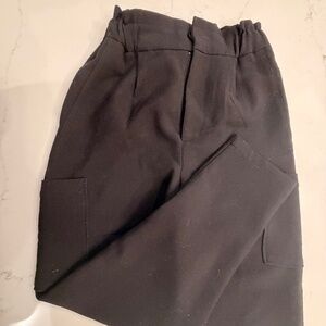 Zara Women’s Black Paperbag Waist Straight Leg Pants Size 0 XS